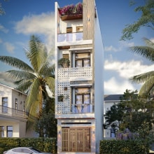Xây nhà trọn gói 3 tầng đẹp. Publicidade projeto de Kiến Trúc Khang Vinh - 25.04.2024