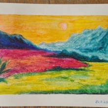 Mijn project van de cursus: Landschappen met pastels: speel met licht. Een project van Traditionele illustratie,  Beeldende kunst, Tekening met potlood,  Tekening y  Artistieke tekening van Linda Franken - 24.08.2023