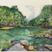 My project for course: Painting Realistic Watercolor Landscapes. Fine Arts, Painting, Sketching, Watercolor Painting, and Naturalistic Illustration project by lindaknox - 04.28.2024