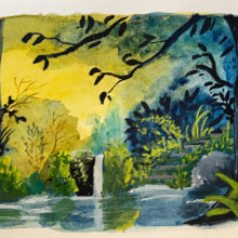 My project for course: Fantasy Landscapes with Watercolor & Gouache. Un proyecto de Bellas Artes, Pintura, Pintura a la acuarela, Ilustración naturalista				 y Pintura gouache de aasthagupta511 - 29.04.2024