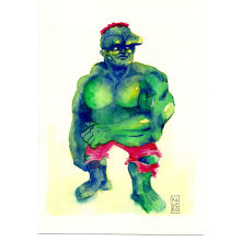 Dibujar a Hulk. Traditional illustration, Character Design, Pencil Drawing, Drawing, Watercolor Painting, and Artistic Drawing project by Gonzalo Agüero - 07.24.2024