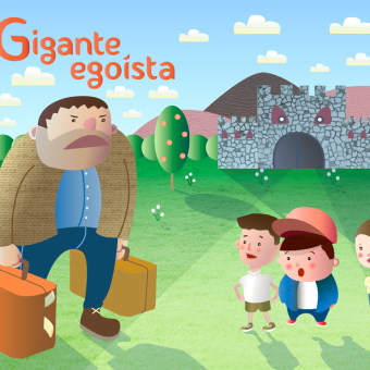 Cuento infantil interactivo "El Gigante Egoísta". Design, Traditional illustration, Programming, and UX / UI project by Cristina Rodríguez Gallego - 06.23.2011
