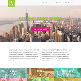 Sitio web c40 Inclusive Cities. Web Design, e Desenvolvimento Web projeto de Javier Usobiaga Ferrer - 28.03.2019