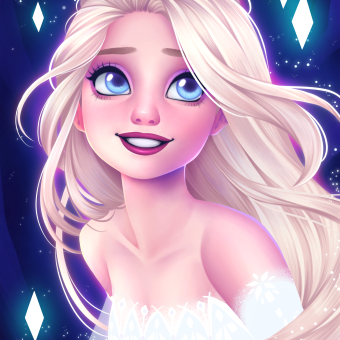 Elsa, Frozen 2. Desenho artístico projeto de Natália Dias - 13.02.2020