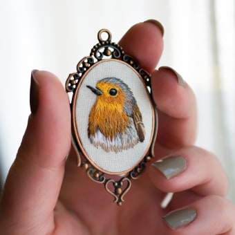 Miniature Embroidery . Jewelr, Design, Embroider, and Fiber Arts project by Yulia Sherbak - 11.09.2020