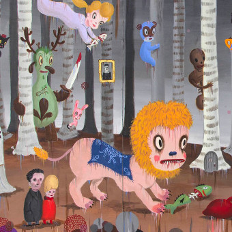 Mythical Homeland (paintings). Fine Arts, Painting, Stor, telling, Acr, lic Painting, and Narrative project by Gary Baseman - 05.04.2021