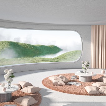 Experimental interiors with curtains Ein Projekt aus dem Bereich Design, 3-D, Architektur und Kunstleitung von Camille Boldt - 17.08.2021