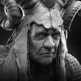 Shaman - Highpoly. 3D, Sculpture, VFX, 3D Modeling, and 3D Character Design project by Davide Sasselli - 12.28.2019