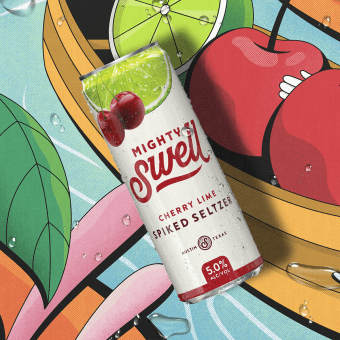 Mighty Swell Spiked Seltzer Campaign. Traditional illustration, Art Direction, Graphic Design, Vector Illustration, Poster Design, and Digital Illustration project by Ryan Dean Sprague - 08.16.2022
