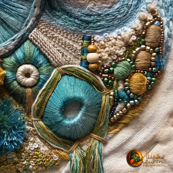 "Isla Canela" (Memoria del mar y sus criaturas) ©Mar Cantón, 2022. Un proyecto de Artesanía, Collage, Creatividad, Bordado, Costura y DIY de Mar Cantón - 04.12.2022