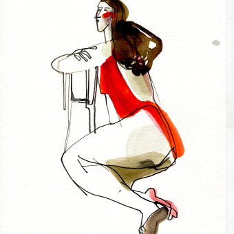 Live drawing. Interpreting the figure. Ink. . Traditional illustration, Fashion, Drawing, and Artistic Drawing project by Inma Serrano - 05.01.2023