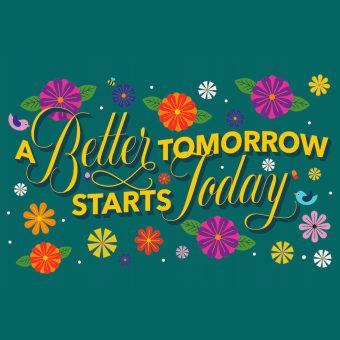 A Better Tomorrow Mural. Lettering, Vector Illustration, Digital Illustration, and Digital Lettering project by Alanna Flowers - 03.17.2022