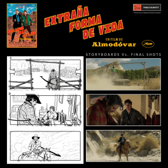 Extraña forma de vida / Strange way of life - Storyboards & Concept Art. Traditional illustration, Film, Stor, board, and Concept Art project by Pablo Buratti - 05.28.2023
