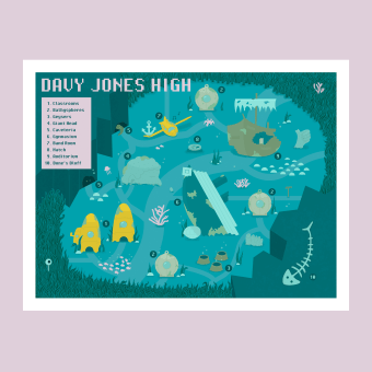 Davy Jones High: A Fantasy Gameplay Map. Traditional illustration, Digital Illustration, and Editorial Illustration project by jonandrew - 06.23.2023