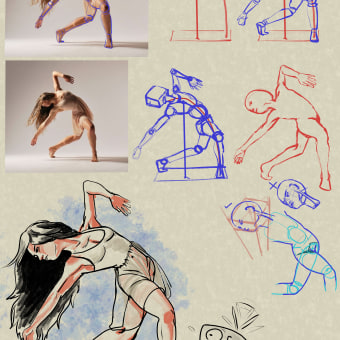 Mein Abschlussprojekt für den Kurs: Zeichnen der menschlichen Figur und ausdrucksstarke Posen. Un proyecto de Bellas Artes, Bocetado, Dibujo, Sketchbook y Dibujo anatómico de gurenge - 18.07.2023