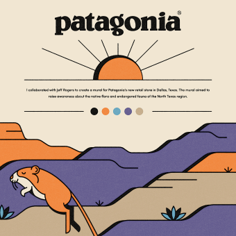 Patagonia (Store Mural). Installations, Painting, Vector Illustration, and Digital Illustration project by Ryan Dean Sprague - 12.31.2019