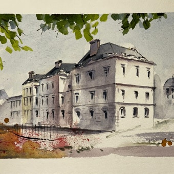 My project for course: Architectural Sketching with Watercolor and Ink. Sketching, Drawing, Watercolor Painting, Architectural Illustration, Sketchbook & Ink Illustration project by aerodragana - 03.29.2024