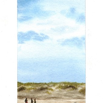 Walk @ the beach. Paisagismo, Esboçado, Desenho, e Pintura em aquarela projeto de Philip Vandenbussche - 13.04.2024