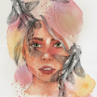 My project for course: Illustrated Portrait in Watercolor. Traditional illustration, Fine Arts, Painting, Drawing, Watercolor Painting, Portrait Illustration, Portrait Drawing, and Artistic Drawing project by lena.tsch - 04.19.2024