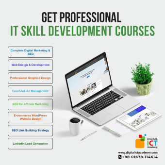 Digital ICT Academy: Best IT Training Institute in Bangladesh. Design, Advertising, IT, Education, Graphic Design, Marketing, Web Design, Web Development, Cop, writing, Social Media Design, and SEO project by Digital ICT Academy - 04.22.2024