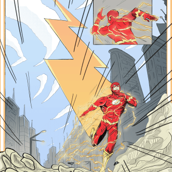 My Project for Course: Dynamic Illustrations: Drawings that Pop Out of the Paper - The Flash. Traditional illustration, Character Design, Drawing, and Digital Illustration project by Caio Gomes - 04.19.2024
