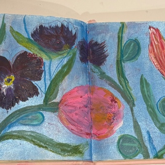 My project for course: Expressive Floral Painting with Acrylic Paint. Artes plásticas, Pintura, Pintura Acrílica e Ilustração botânica projeto de Bulbul Mankani - 23.04.2024