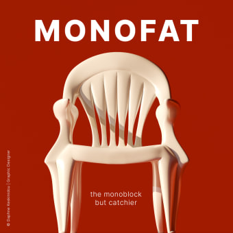 MONOFAT - Chair design. Design, Design gráfico, e Design de interiores projeto de Daphne Keskinidou - 24.04.2024