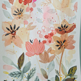 My project for course: Artistic Floral Watercolor: Connect with Nature. Un progetto di Illustrazione tradizionale, Pittura, Pittura ad acquerello e Illustrazione botanica di Emilia Bachvarova - 25.04.2024
