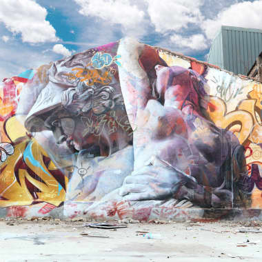 PichiAvo envuelven en grafiti la escultura clásica