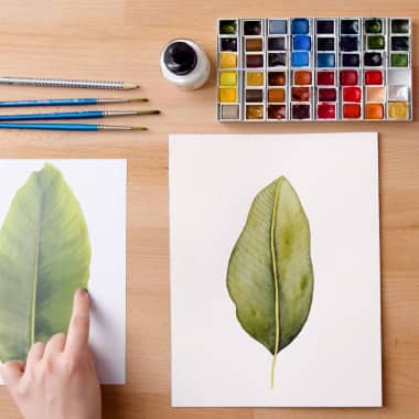 Watercolor Tutorial: How to Paint a Banana Tree Leaf