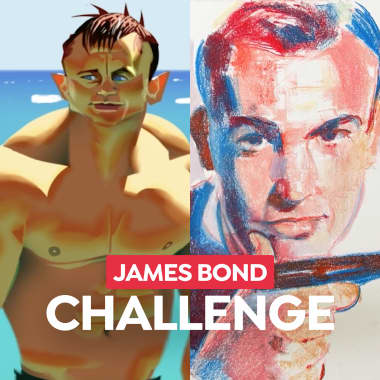 Domestika Challenge: desenhe seu James Bond favorito