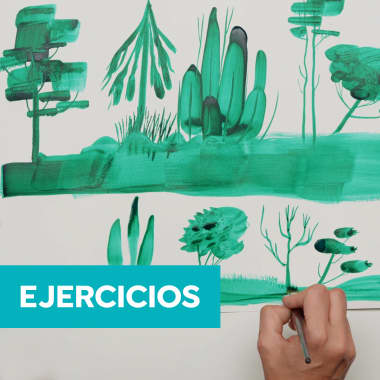 Übungen: Lerne Bäume mit verschiedenen Pinseln zu malen