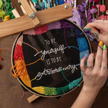 Free Embroidery Design: “To Be Yourself Is to Be Extraordinary”