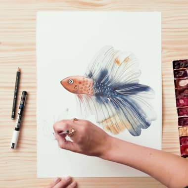 Watercolor Tutorial: How to Paint a Fish Step by Step