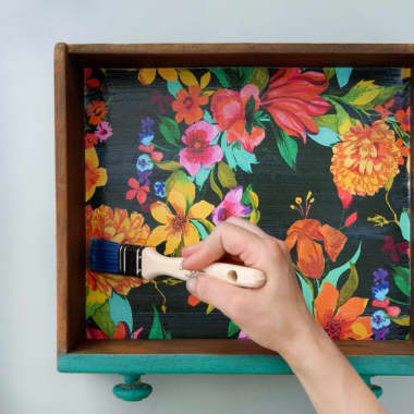 DIY Tutorial: How to Line Drawers with Wallpaper