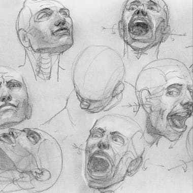 Descarga gratis un estudio anatómico con ejemplos gestuales de la cabeza humana 