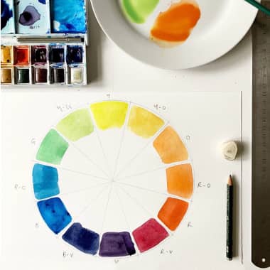 Free PDF Guide to Paint a Color Wheel with Watercolor