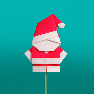 Cómo hacer a Papá Noel y árboles de Navidad en origami