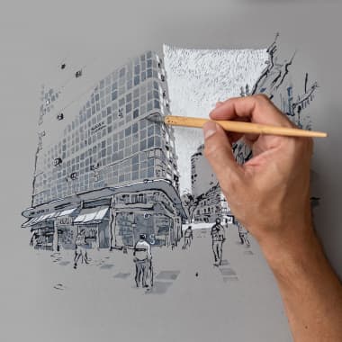 Design e Espressione: L'Arte del Tratto nell'Urban Sketching Di Raro de Oliveira