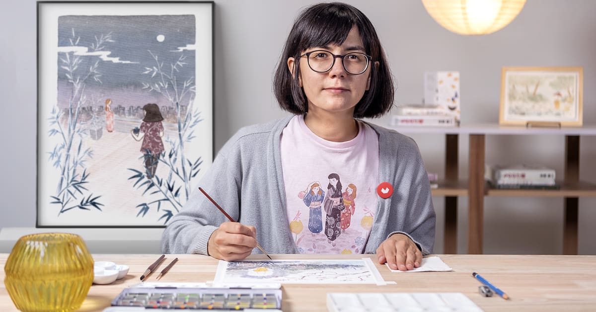 "Ilustración en acuarela con influencia japonesa". Un curso online de Ilustración de Flor Kaneshiro | Domestika