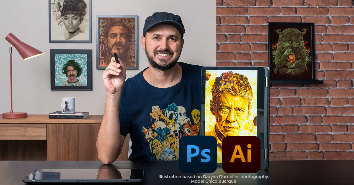 Portrait Illustration Techniques with Illustrator and Photoshop