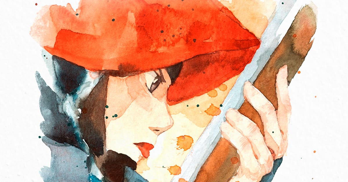 Expressive Manga Illustration in Watercolor