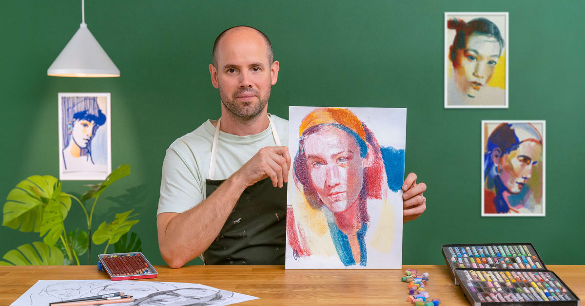 Expressive Portrait Drawing with Soft Pastels