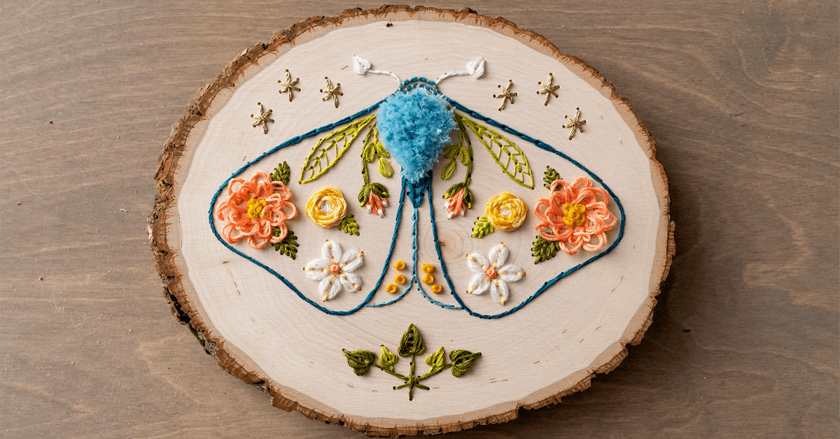 Embroidery on Wood: Art Inspired by Nature