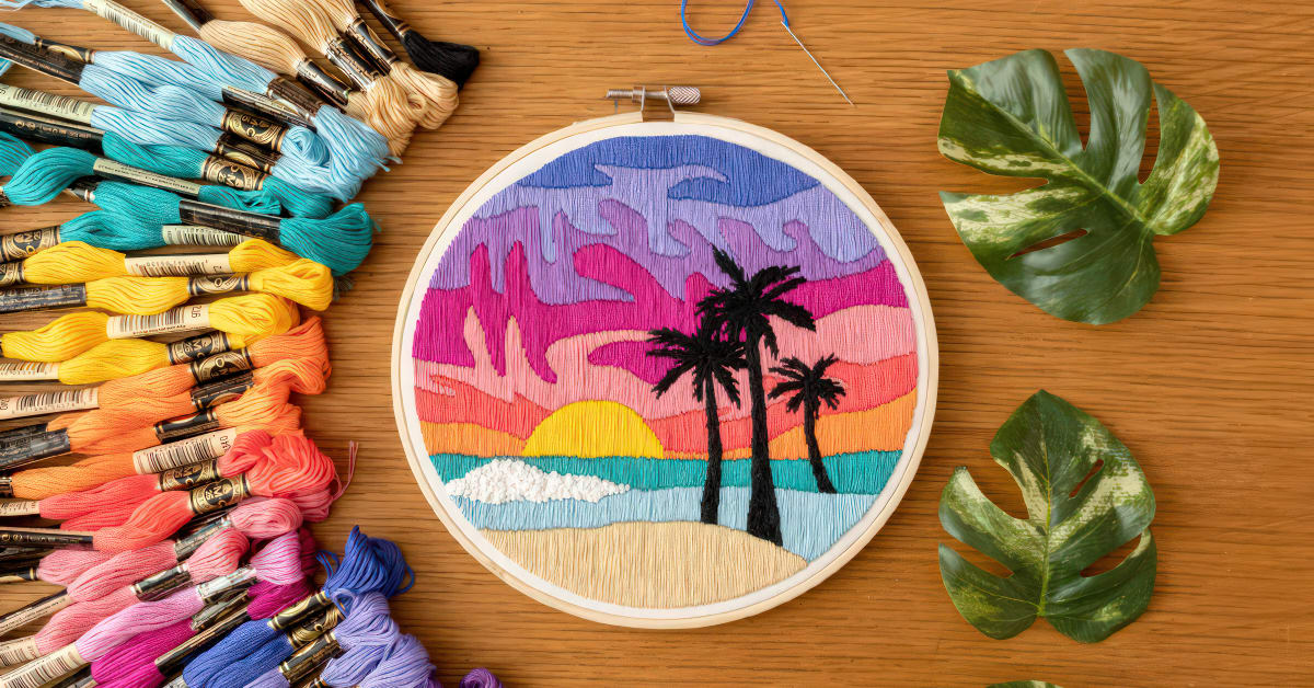 Abstract Color and Design for Embroidery