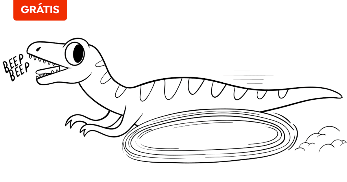 Desenho de Dinossauro para Colorir - Artesanato Passo a Passo
