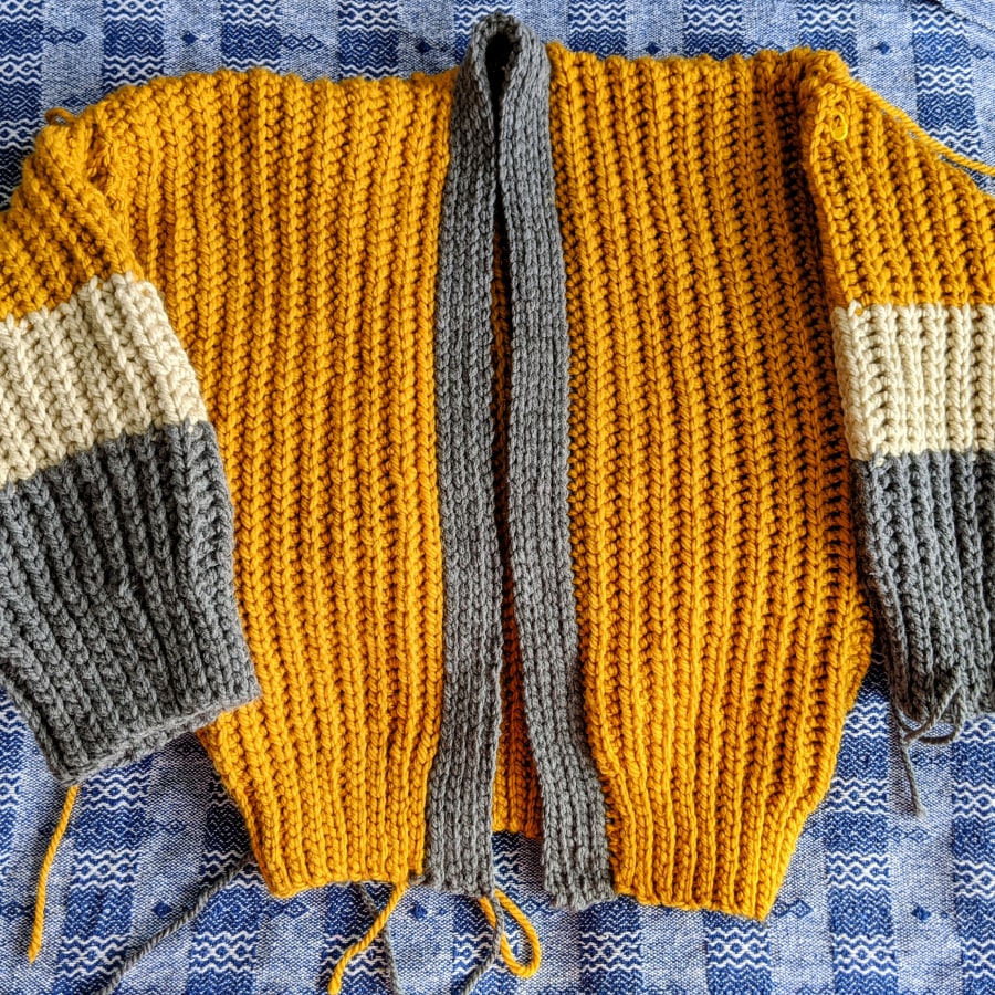 My yellow cardi in Creating Garments Using Crochet course by kate_c
