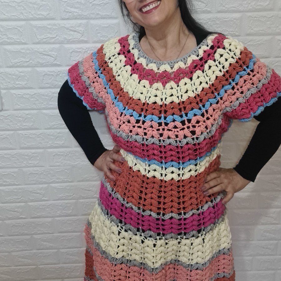 Meu projeto do curso: Técnicas de crochê para criar roupas coloridas by artsilcroche
