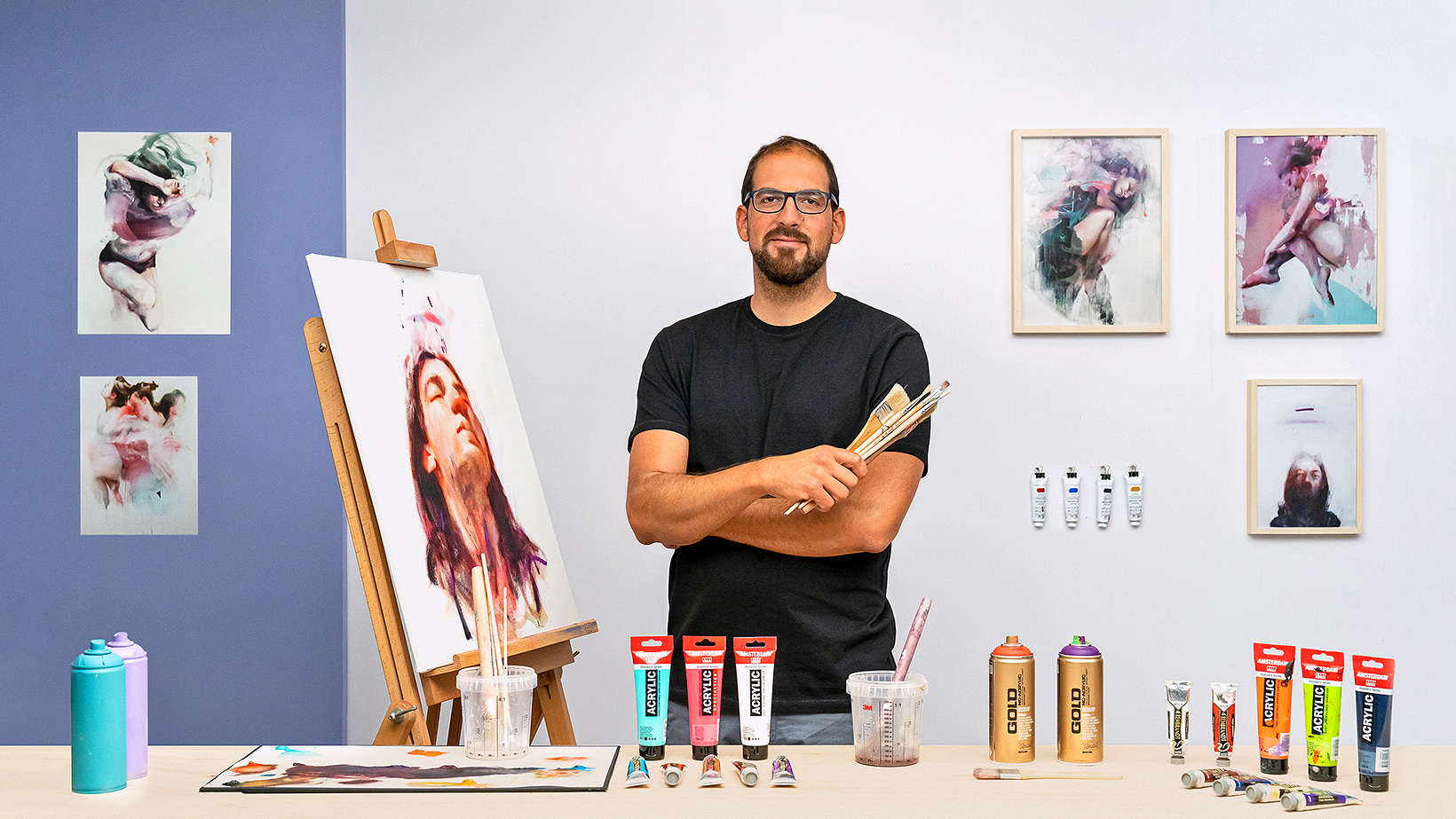 petróleo 945 Sabio Curso online - Retrato experimental: fusiona óleo, acrílico y pintura en  spray (Nikolas Antoniou) | Domestika