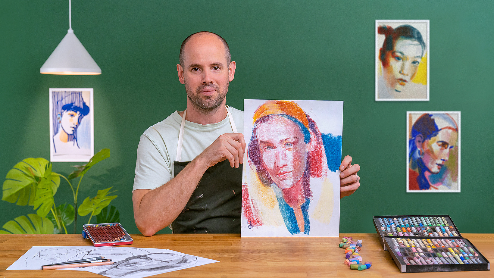 Curso online - Dibujo de retratos expresivos con tizas pastel (Chris  Gambrell) | Domestika